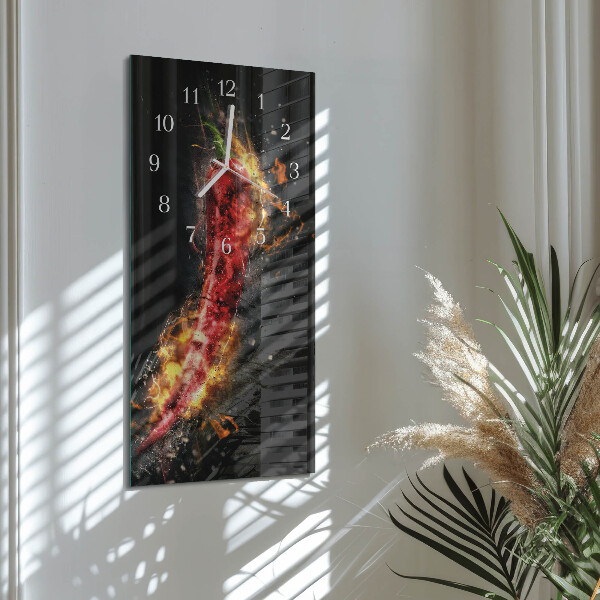 Horloge rectangulaire verticale piment fort