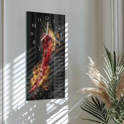 Horloge rectangulaire verticale piment fort