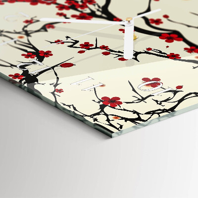 Horloge rectangulaire verticale Motif floral