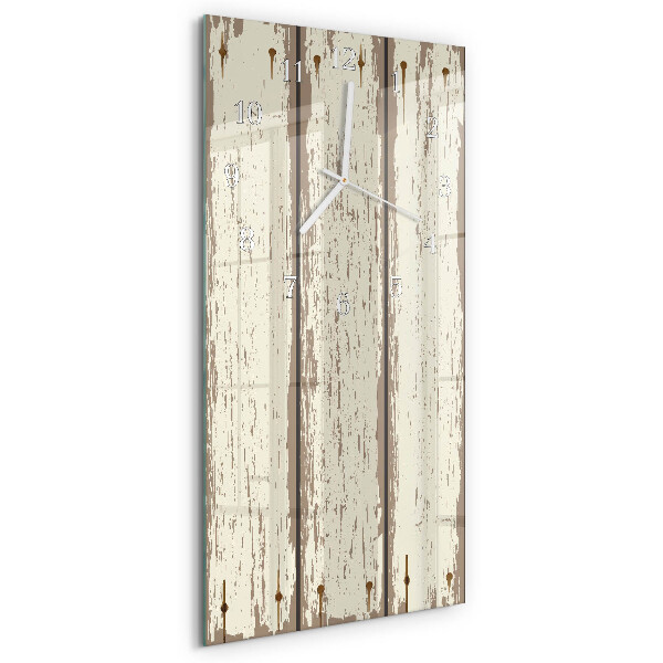 Horloge rectangulaire verticale planches de bois