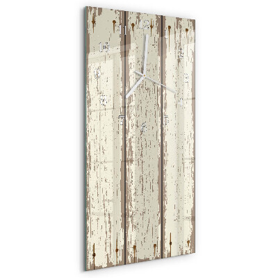 Horloge rectangulaire verticale planches de bois