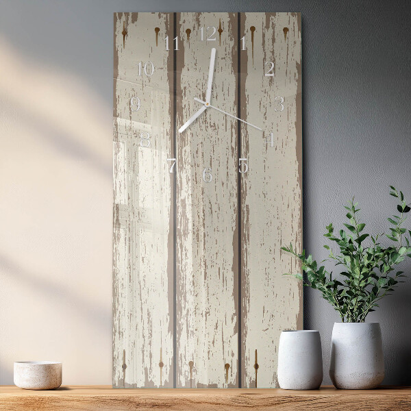Horloge rectangulaire verticale planches de bois
