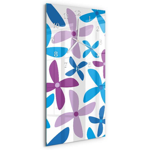 Horloge rectangulaire verticale fleurs hawaïennes