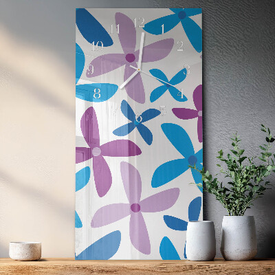 Horloge rectangulaire verticale fleurs hawaïennes