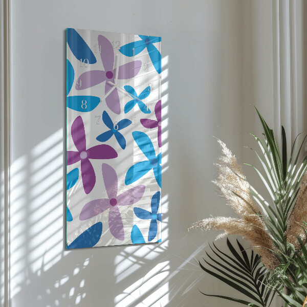 Horloge rectangulaire verticale fleurs hawaïennes