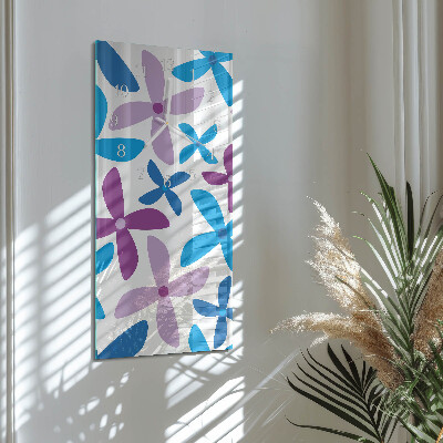 Horloge rectangulaire verticale fleurs hawaïennes
