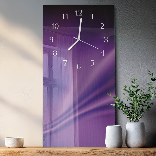 Horloge rectangulaire verticale Vagues de violet