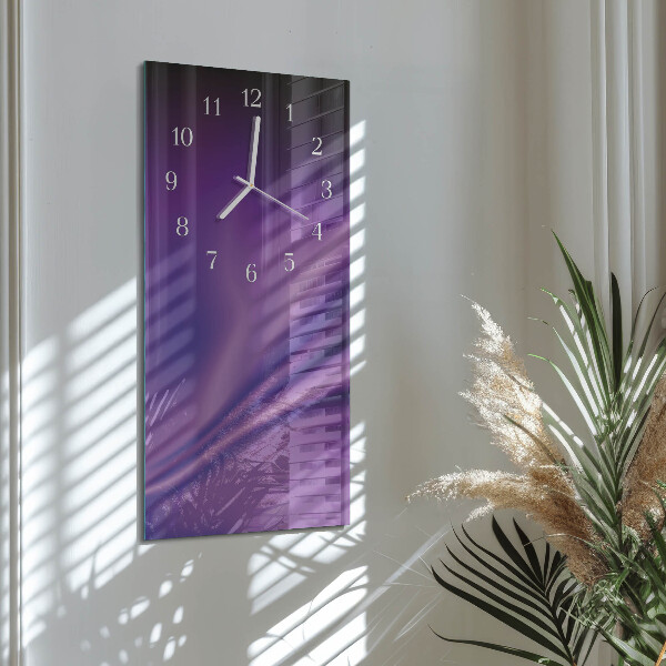Horloge rectangulaire verticale Vagues de violet