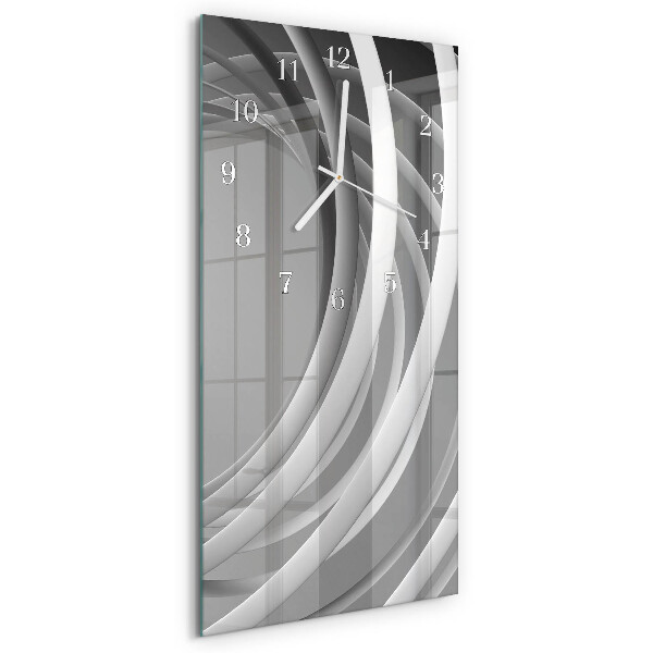 Horloge rectangulaire verticale cercles abstraits