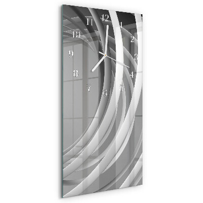 Horloge rectangulaire verticale cercles abstraits