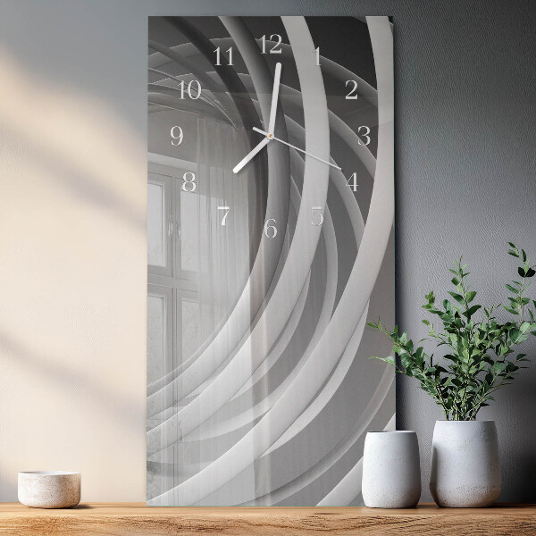 Horloge rectangulaire verticale cercles abstraits