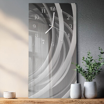 Horloge rectangulaire verticale cercles abstraits