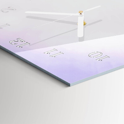 Horloge rectangulaire verticale fleurs violettes