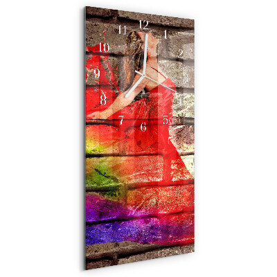 Horloge rectangulaire verticale Brique