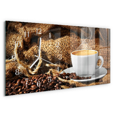 Horloge rectangulaire horizontale Café En Grains