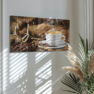 Horloge rectangulaire horizontale Café En Grains