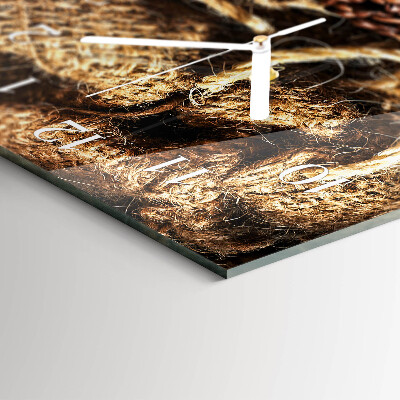 Horloge rectangulaire horizontale Café En Grains