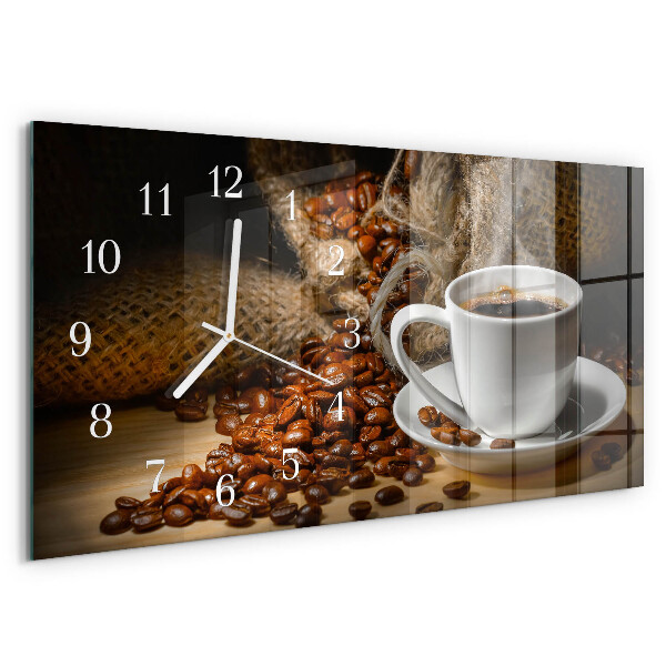 Horloge rectangulaire horizontale Café
