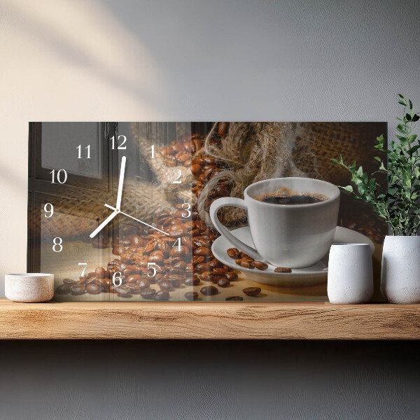 Horloge rectangulaire horizontale Café