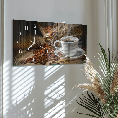 Horloge rectangulaire horizontale Café