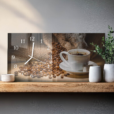 Horloge rectangulaire horizontale Café