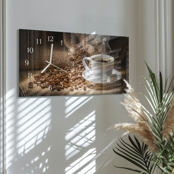 Horloge rectangulaire horizontale Café