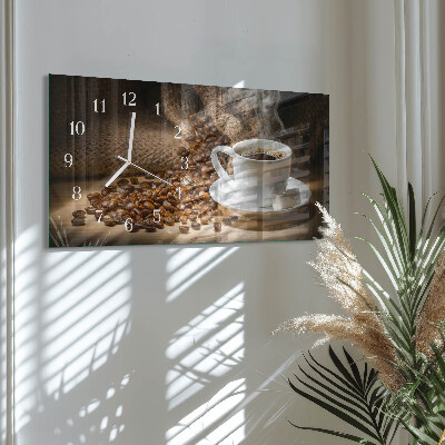 Horloge rectangulaire horizontale Café