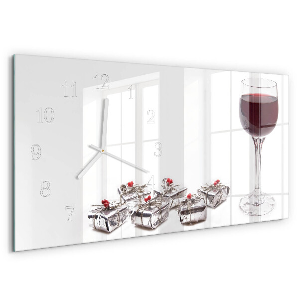 Horloge rectangulaire horizontale Verre À Vin