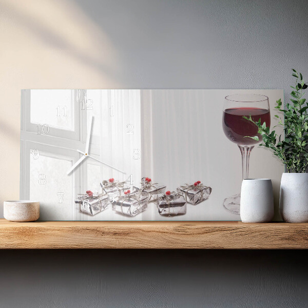 Horloge rectangulaire horizontale Verre À Vin