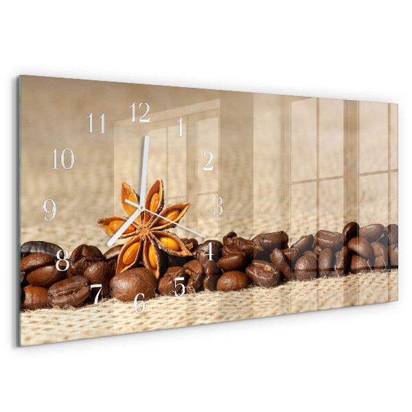 Horloge rectangulaire horizontale Café En Grains