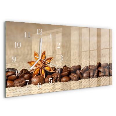 Horloge rectangulaire horizontale Café En Grains