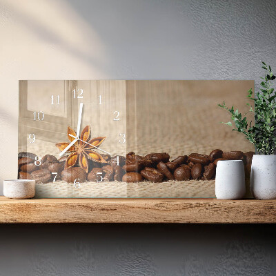 Horloge rectangulaire horizontale Café En Grains
