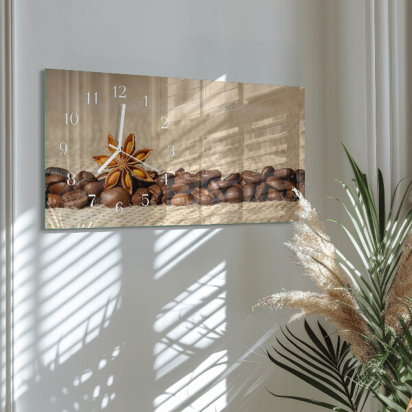Horloge rectangulaire horizontale Café En Grains