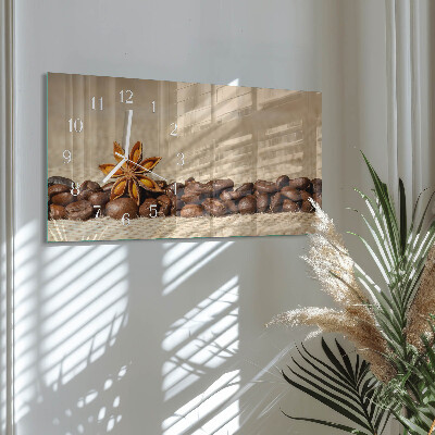 Horloge rectangulaire horizontale Café En Grains