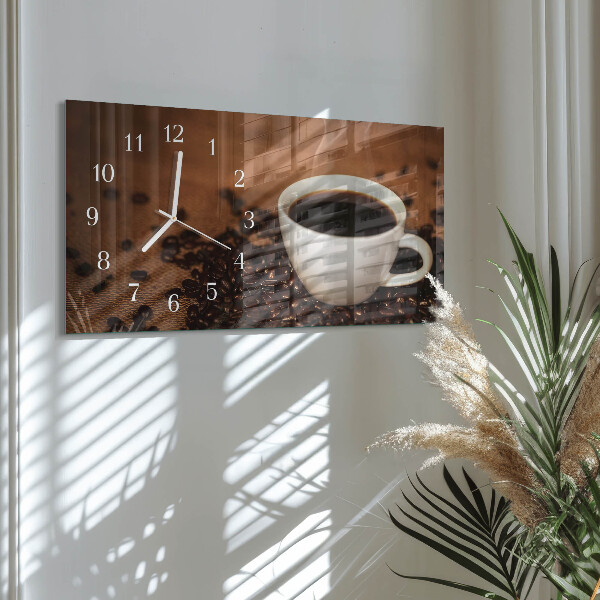 Horloge rectangulaire horizontale Café Chaud