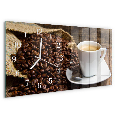 Horloge rectangulaire horizontale Café