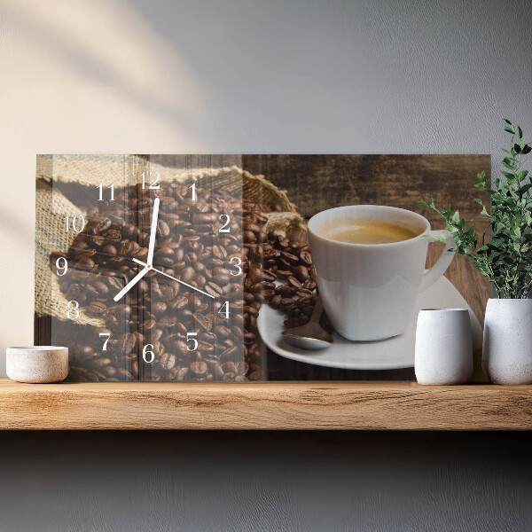 Horloge rectangulaire horizontale Café