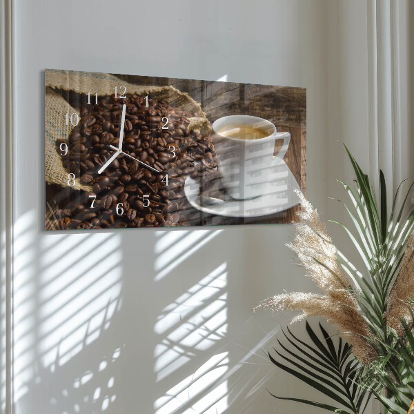 Horloge rectangulaire horizontale Café