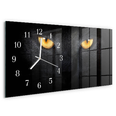 Horloge rectangulaire horizontale Chat
