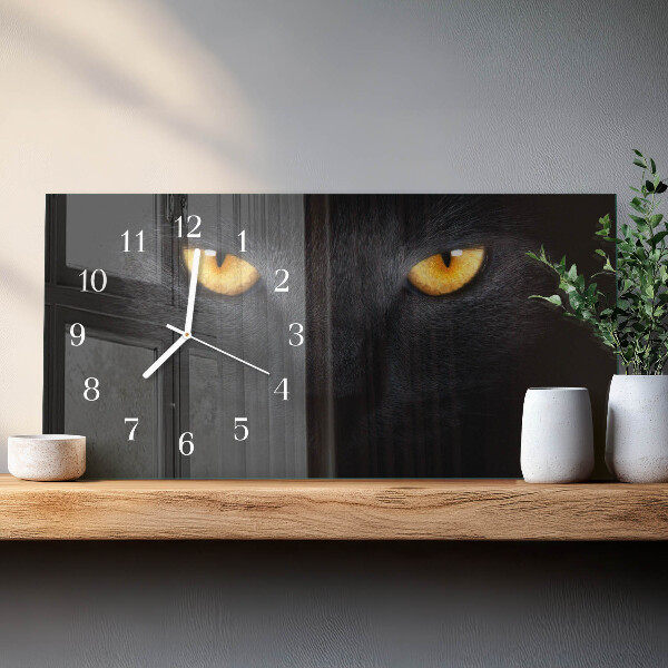 Horloge rectangulaire horizontale Chat