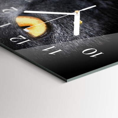 Horloge rectangulaire horizontale Chat