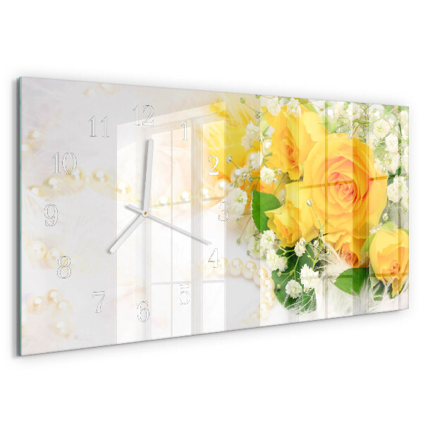 Horloge rectangulaire horizontale Fleurs