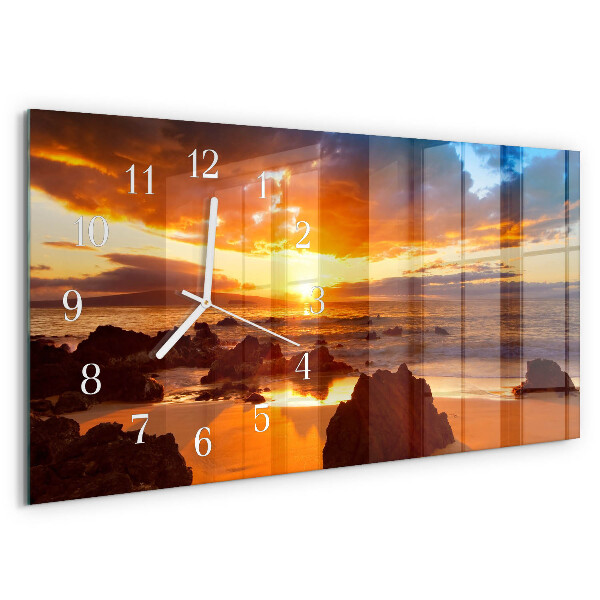 Horloge rectangulaire horizontale Coucher De Soleil