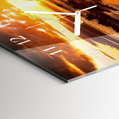 Horloge rectangulaire horizontale Coucher De Soleil