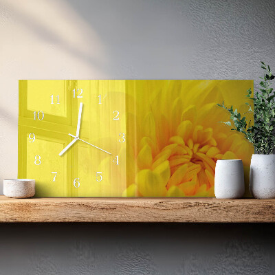 Horloge rectangulaire horizontale Fleur