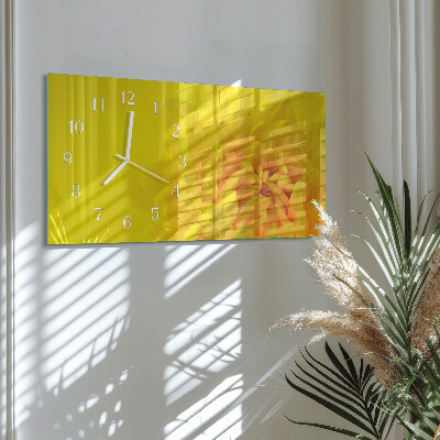 Horloge rectangulaire horizontale Fleur