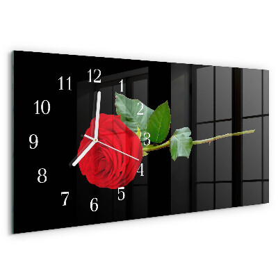 Horloge rectangulaire horizontale Rose