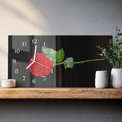 Horloge rectangulaire horizontale Rose