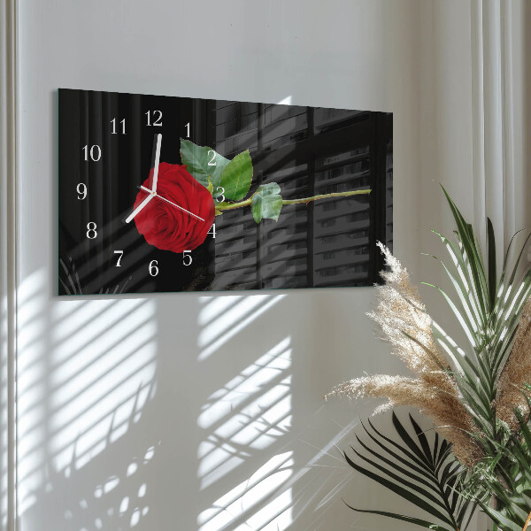 Horloge rectangulaire horizontale Rose
