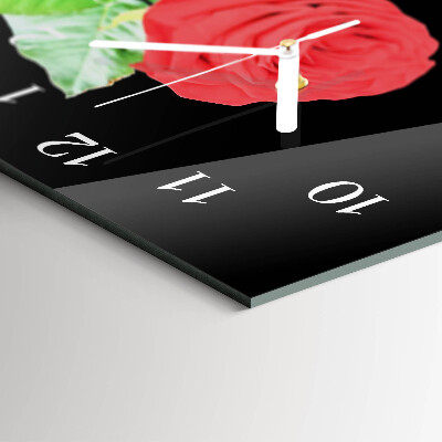 Horloge rectangulaire horizontale Rose